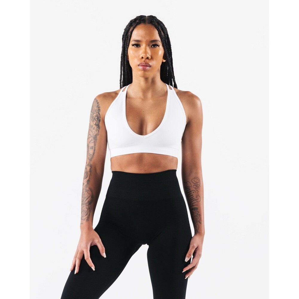 Alphalete Amplify Deep V Bra White Size Small